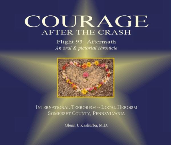 Courage After the Crash cover — a star of light over a heart of flowers