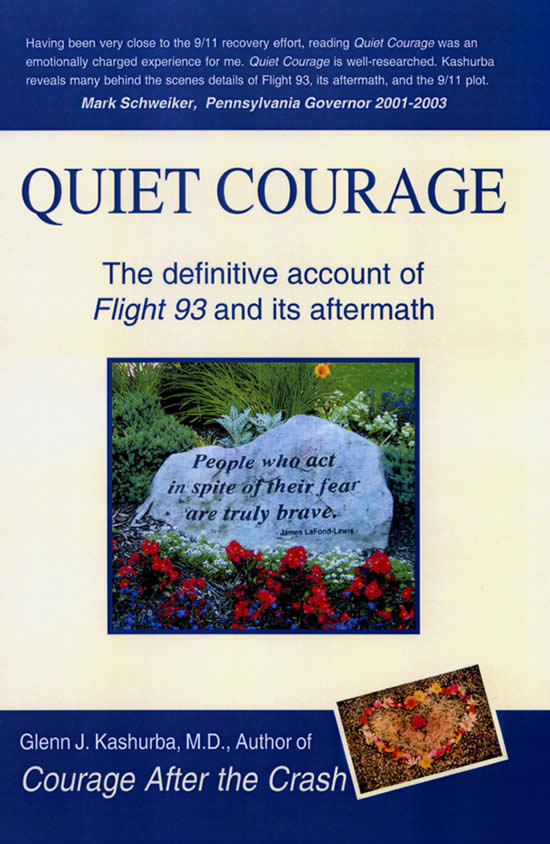 Quiet Courage cover — a memorial stone surrounded by flowers